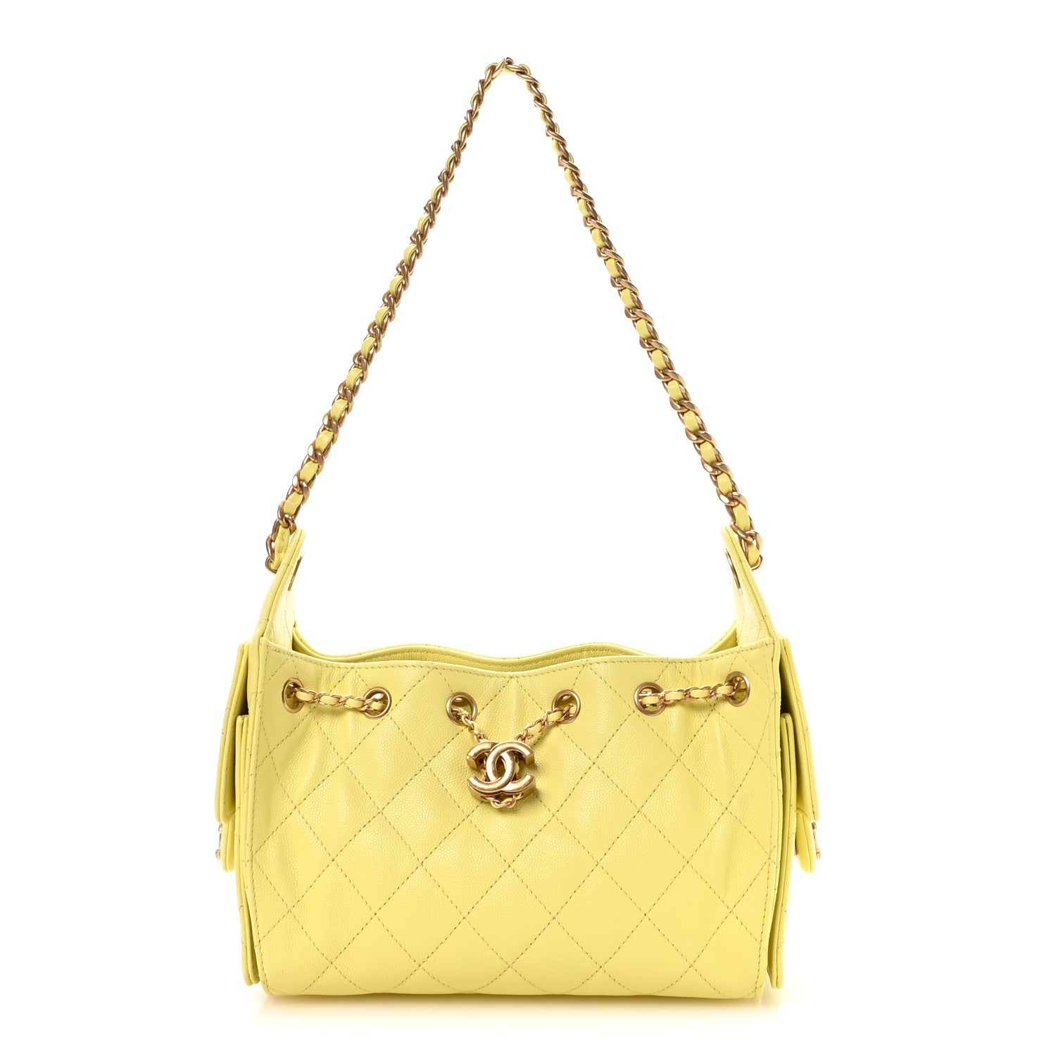 Chanel Caviar Quilted Mini Chanel 25 Handbag Light Yellow 1 of 10