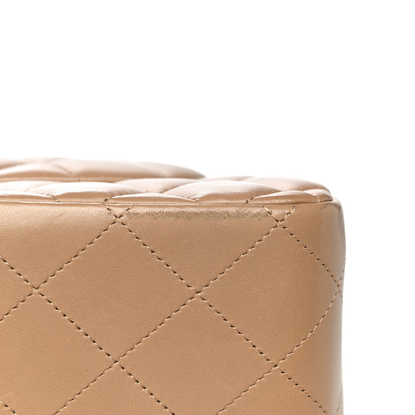 Lambskin Quilted Jumbo Double Flap Dark Beige