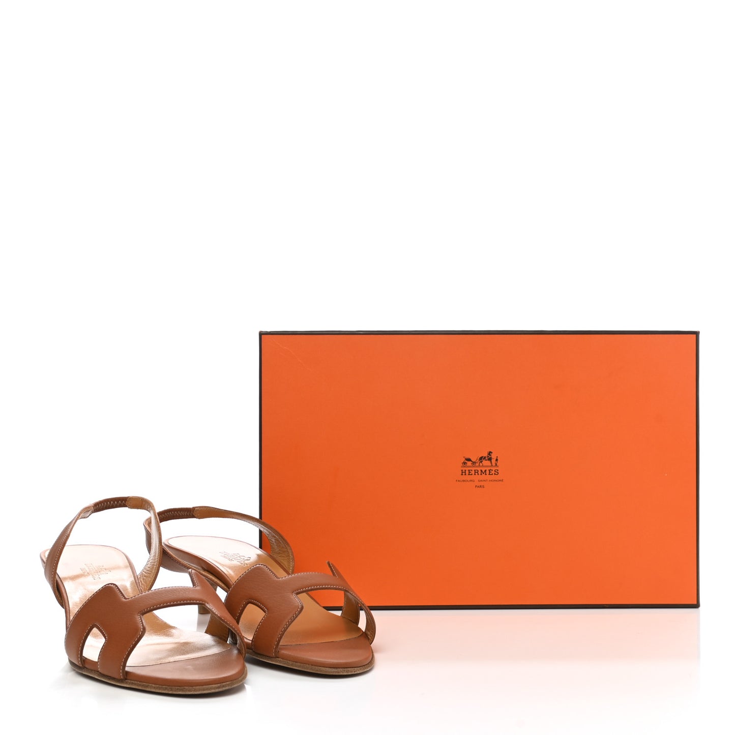Calfskin Ottomane Slingback Sandals 37.5 Gold