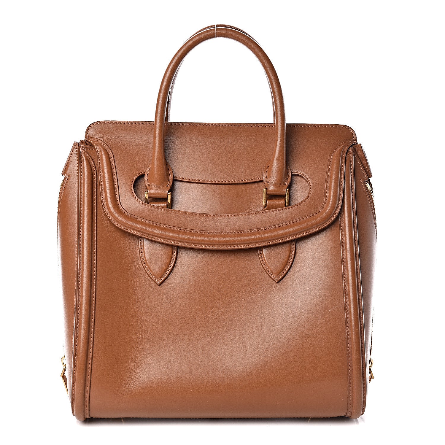 Alexander McQueen Calfskin Large Heroine Camel 1 of 14