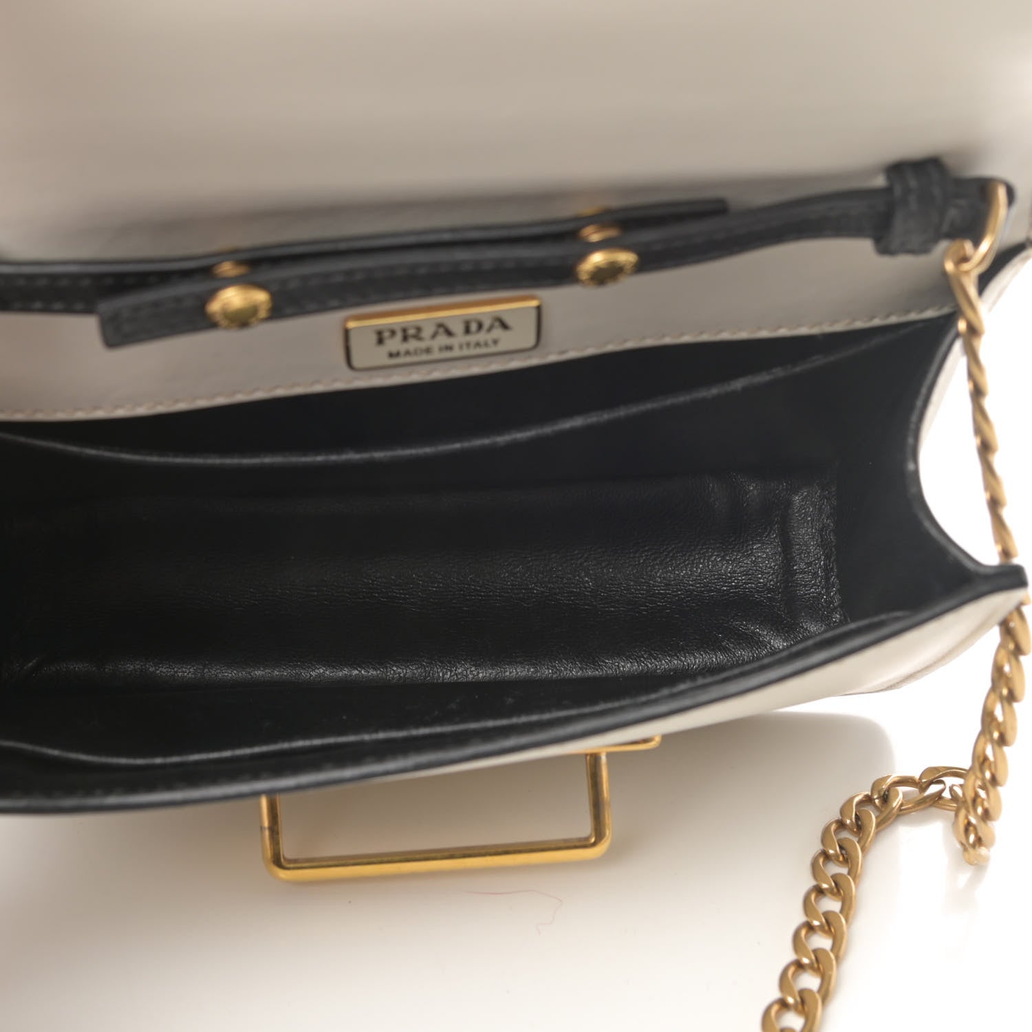 Prada City Calf Saffiano Astrology Cahier Bag Talco Black 4 of 6