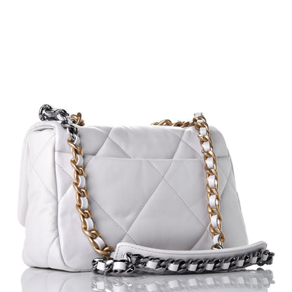 Chanel Goatskin Quilted Medium Chanel 19 Flap White 4 of 11