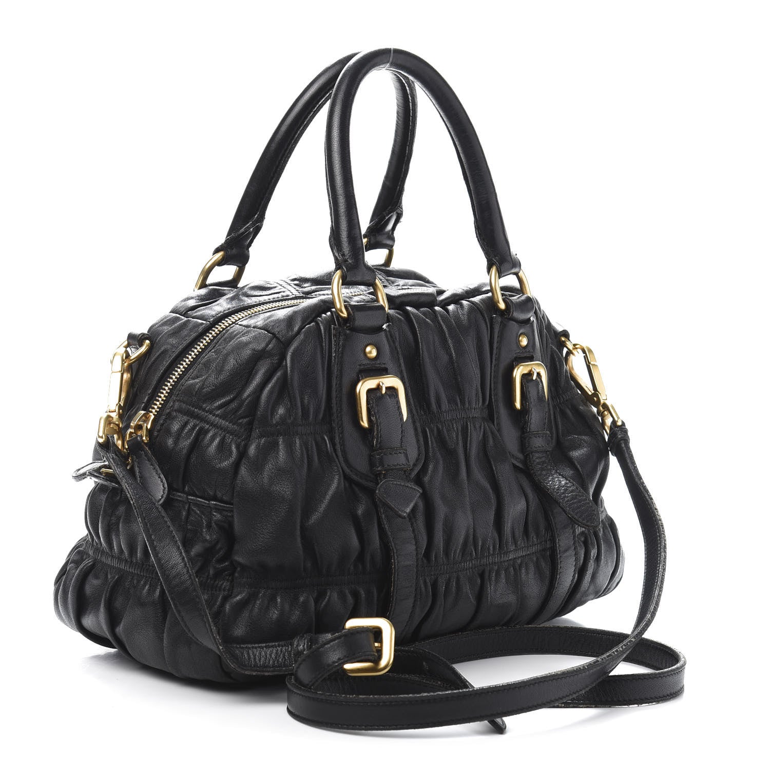 Prada Nappa Gaufre Tote Black 3 of 10
