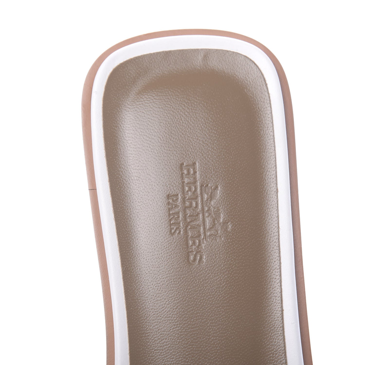 Hermes Box Calfskin Oran Sandals 39 White 6 of 9