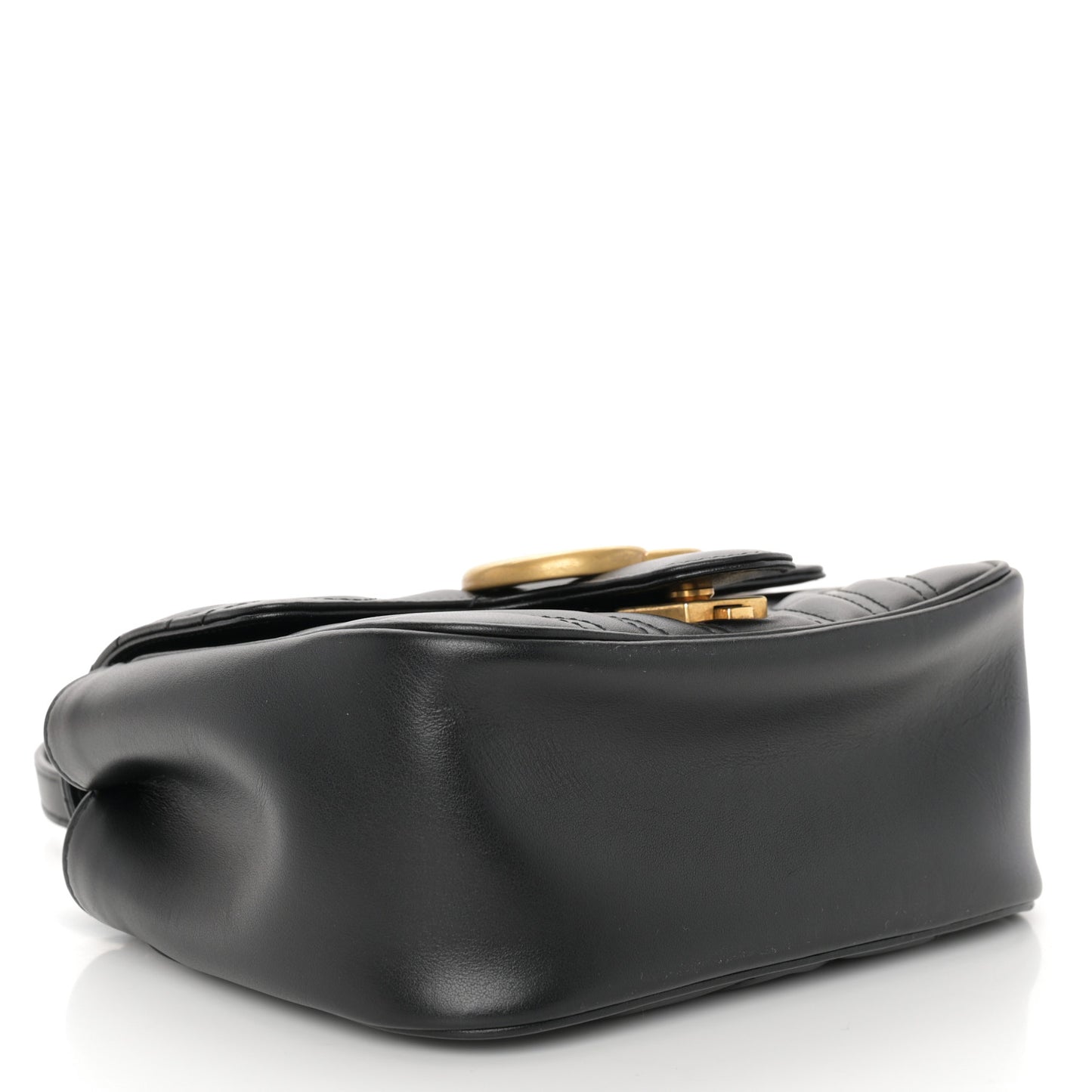 Calfskin Matelasse Mini GG Marmont Square Shoulder Bag Black