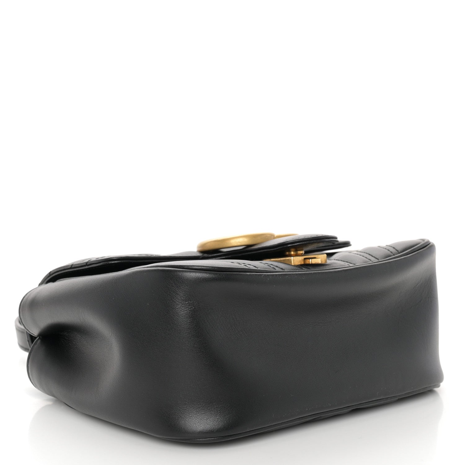 Gucci Calfskin Matelasse Mini GG Marmont Square Shoulder Bag Black 4 of 10