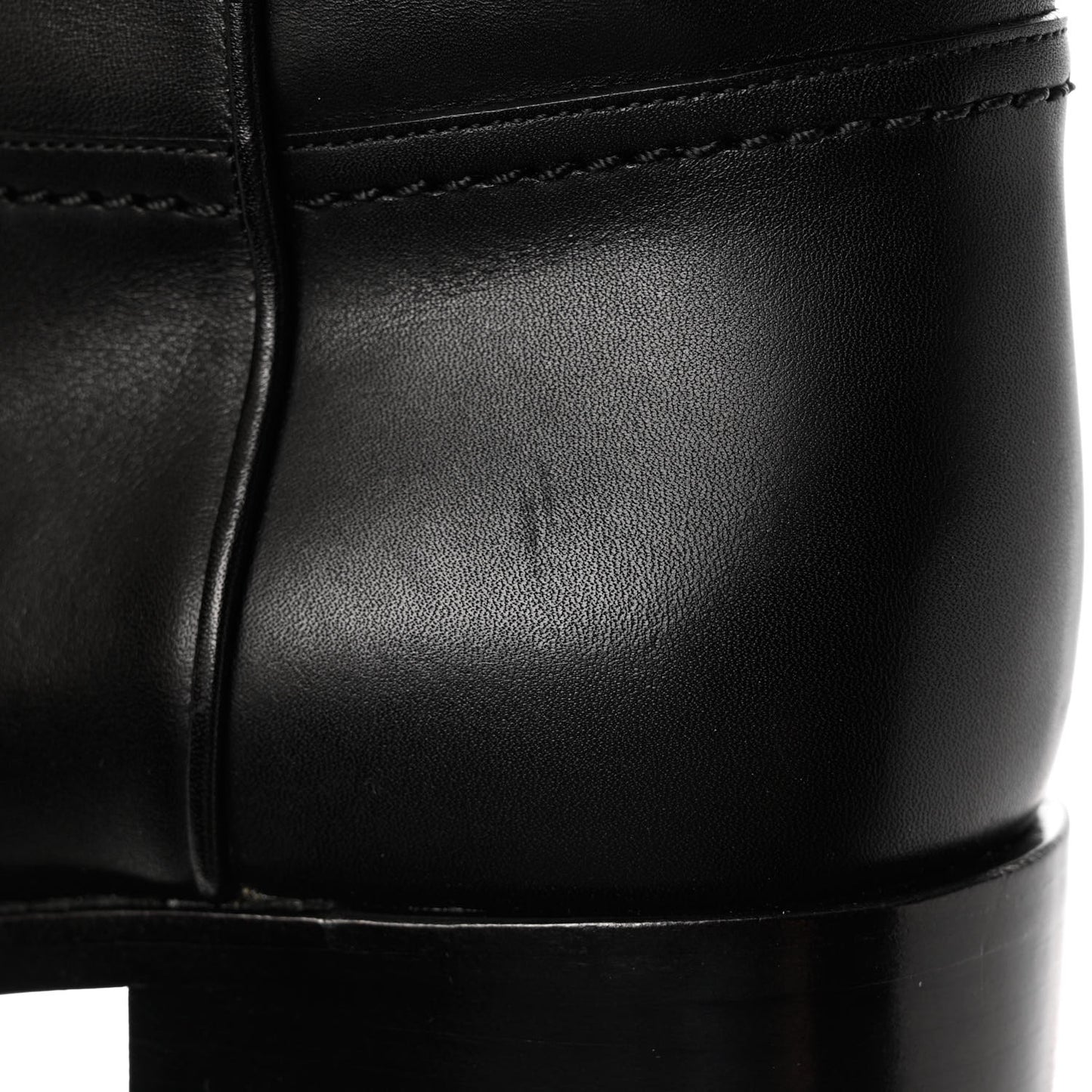 Calfskin Ascot Knee High CC Boots 37 Black