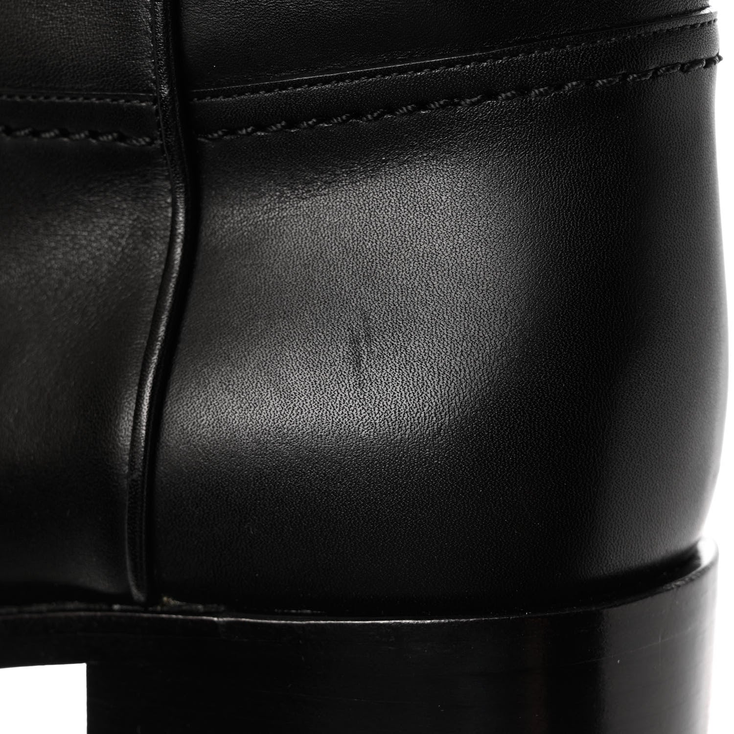 Chanel Calfskin Ascot Knee High CC Boots 37 Black 9 of 10
