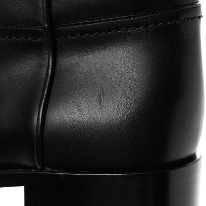 Chanel Calfskin Ascot Knee High CC Boots 37 Black 9 of 10
