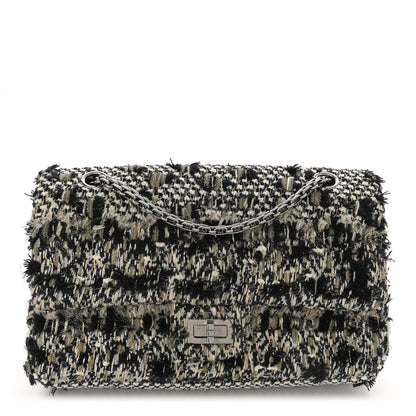 Chanel Tweed 2.55 Reissue 225 Flap Black White 1 of 12