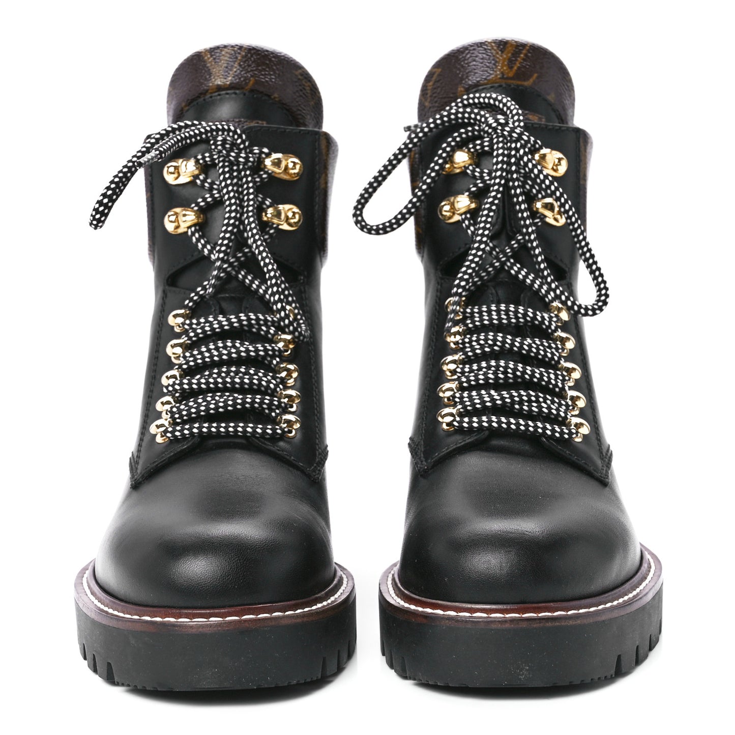 Calfskin Monogram Territory Flat Ranger Boots 37.5 Black