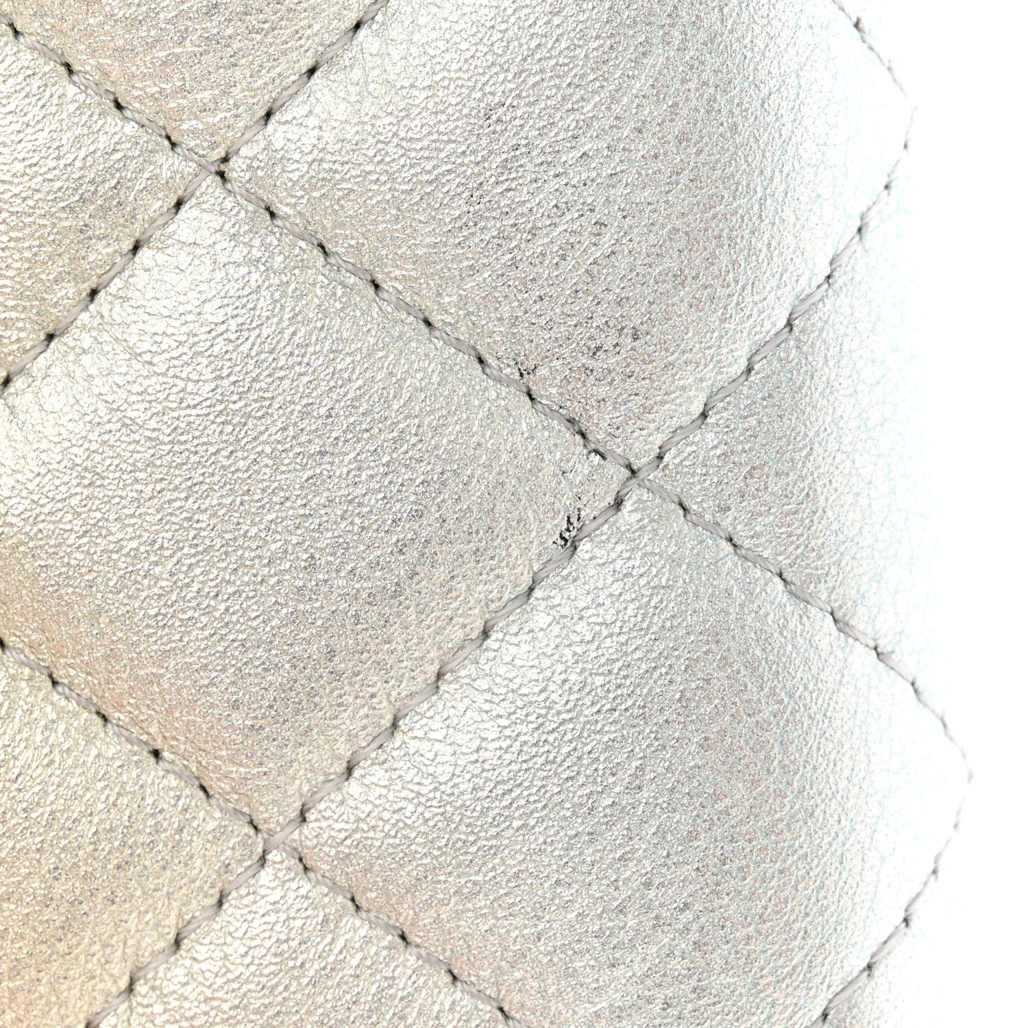 Chanel Gradient Metallic Calfskin Quilted Zip Around Coin Purse Wallet Silver Blue Yellow Purple 11 of 12