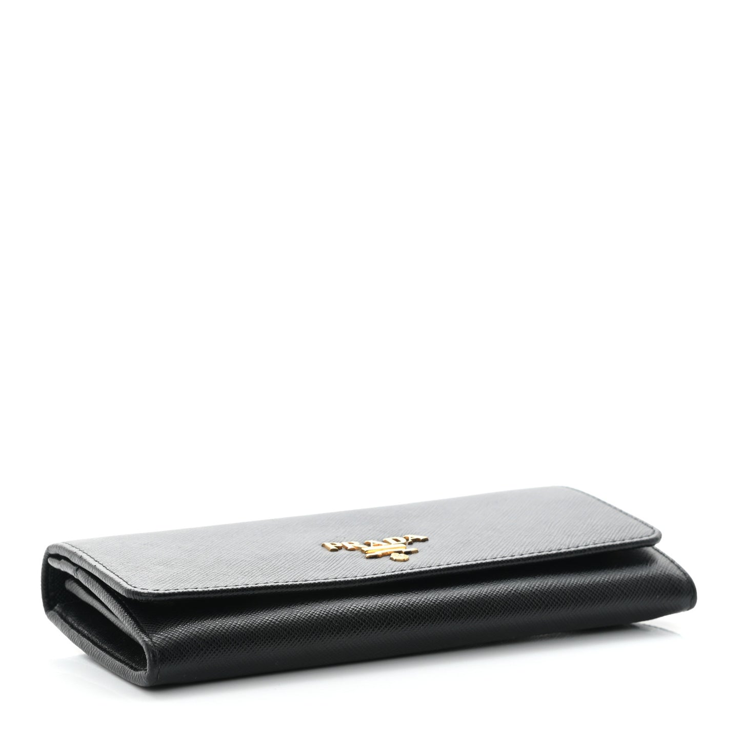 Saffiano Metal Continental Flap Wallet Black