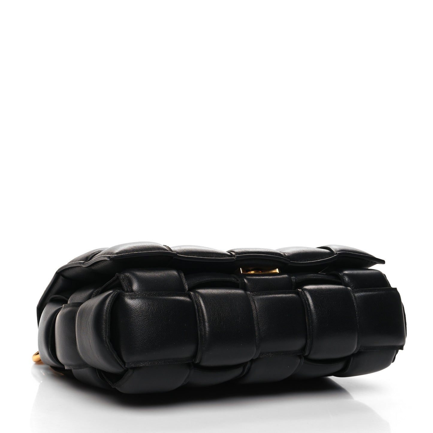 Lambskin Maxi Intreccio Padded Chain Cassette Crossbody Bag Black