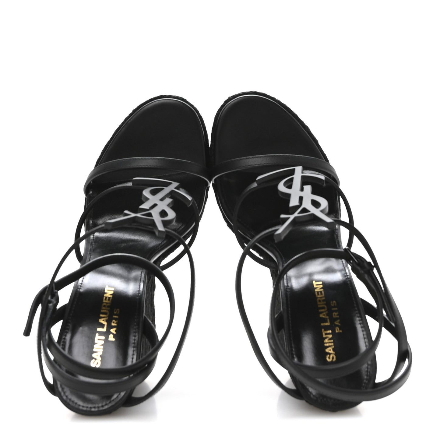 Calfskin Cassandra Espadrille 105mm Wedges 37 Black