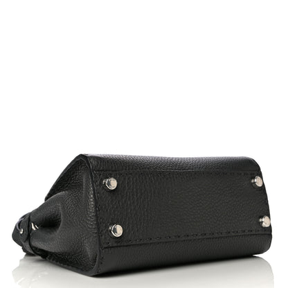 Fendi Cuoio Romano Selleria Bi-Color Mini Peekaboo Iconic Satchel Asfalto Latte 5 of 12