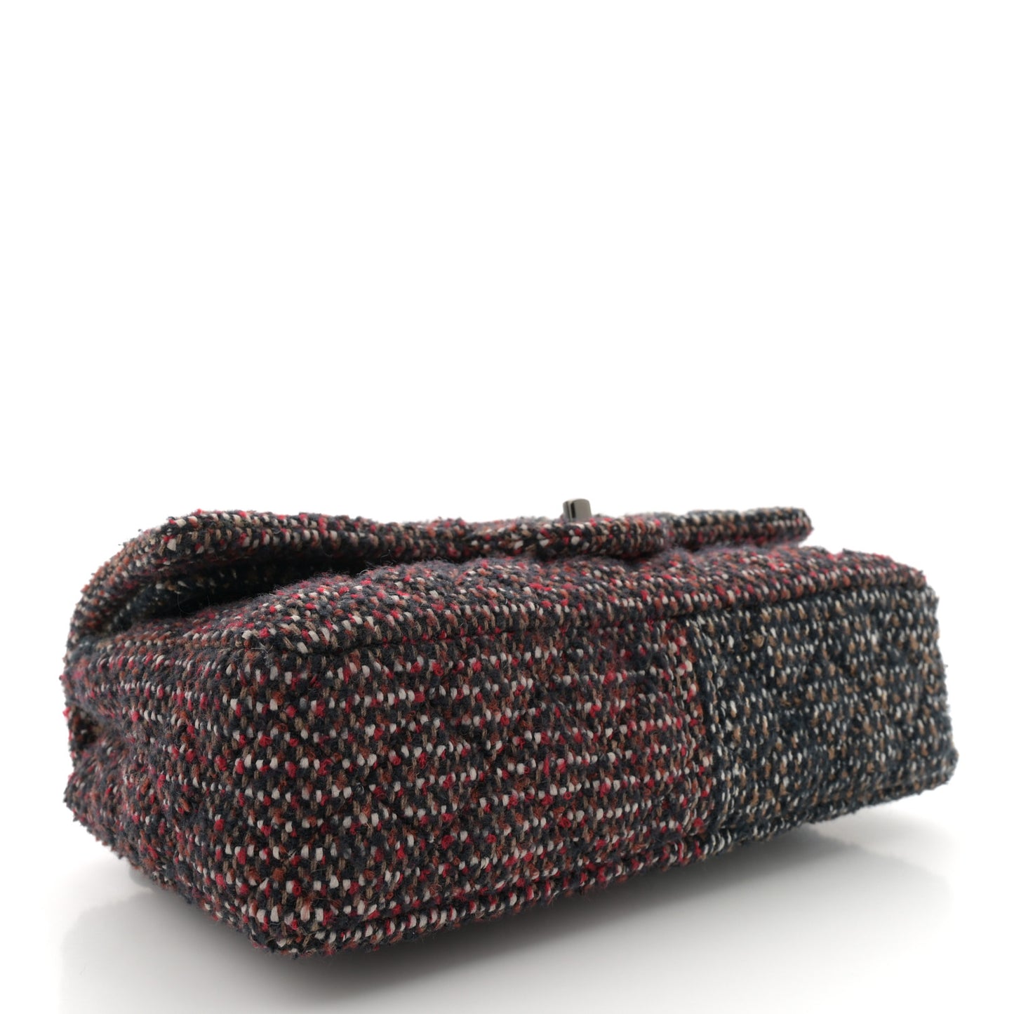 Tweed Quilted Medium Double Flap Navy White Red
