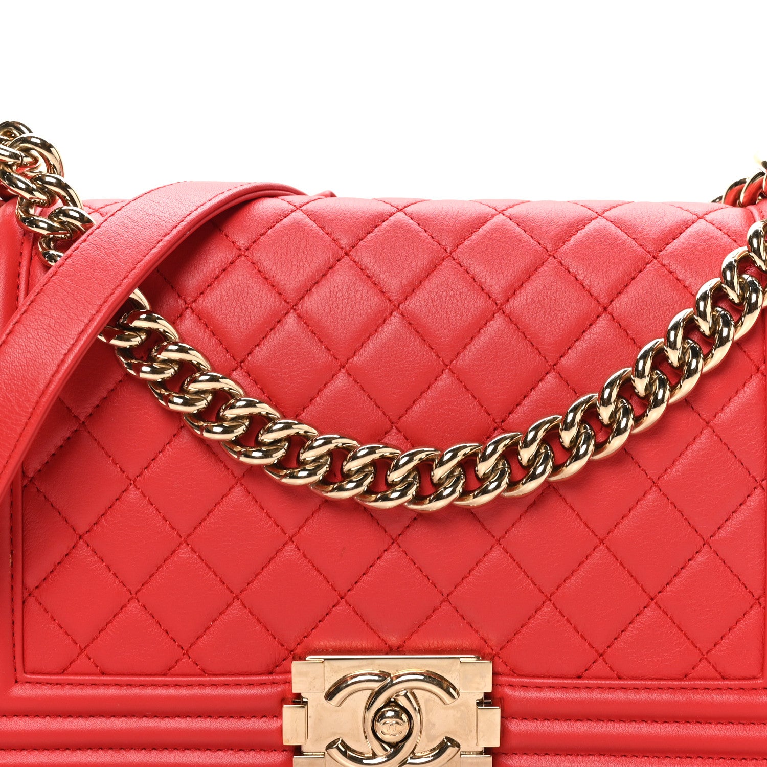 Chanel Lambskin Quilted Medium Boy Flap Red 8 of 10
