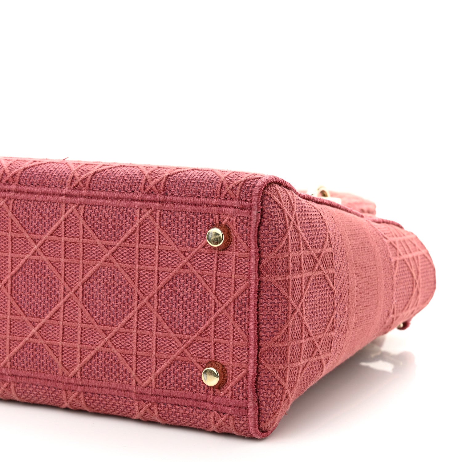 Christian Dior Canvas Embroidered Cannage Medium Lady D-Lite Pink 9 of 9
