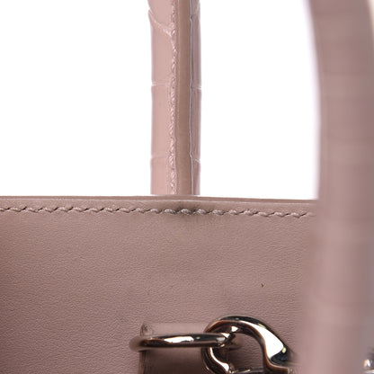 Saint Laurent Calfskin Crocodile Embossed Baby Sac De Jour Rose Antic 13 of 15