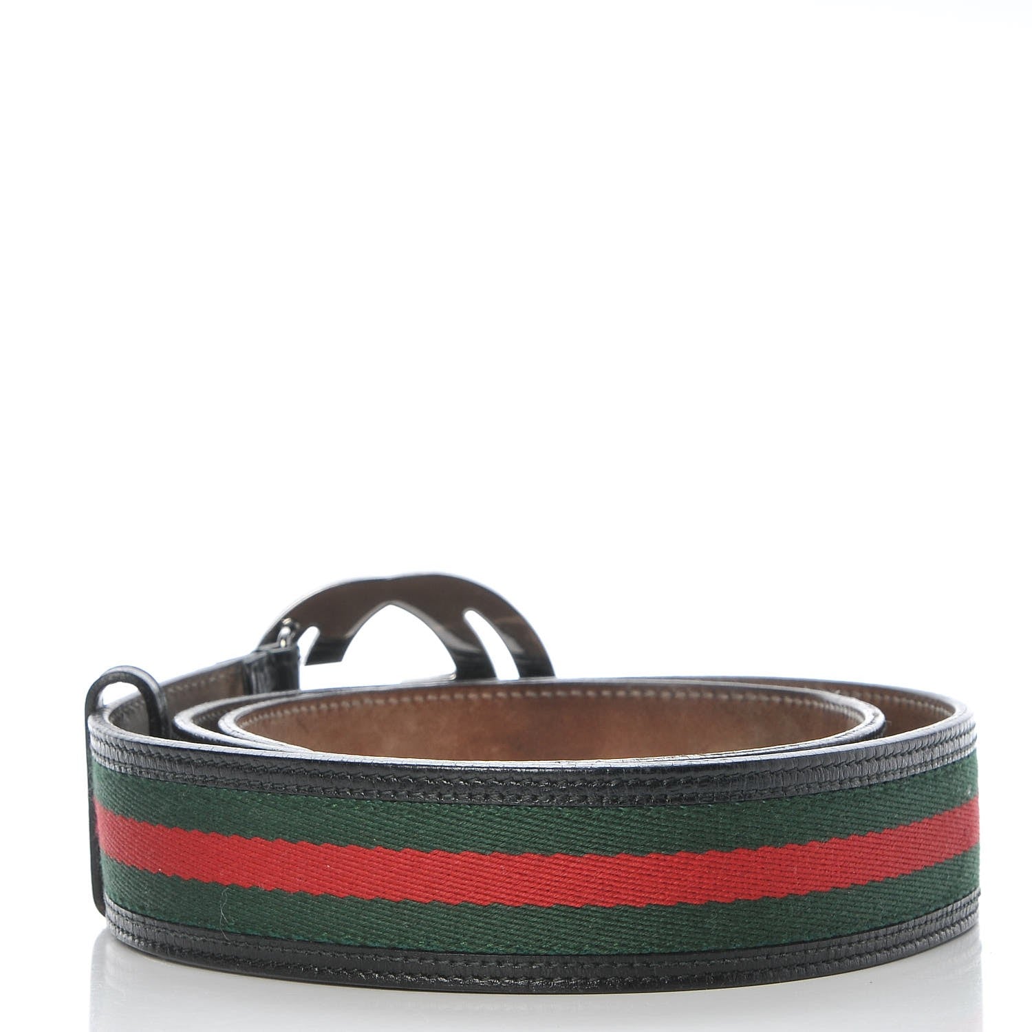 Gucci Calfskin Web Interlocking G Belt 95 38 Black 3 of 8