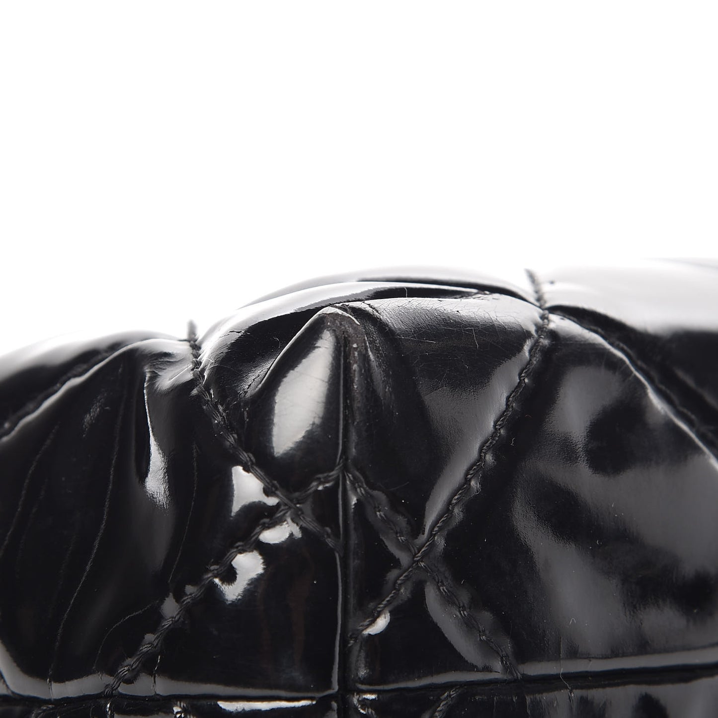 Vinyl Quilted In the Business Flap Bag Black