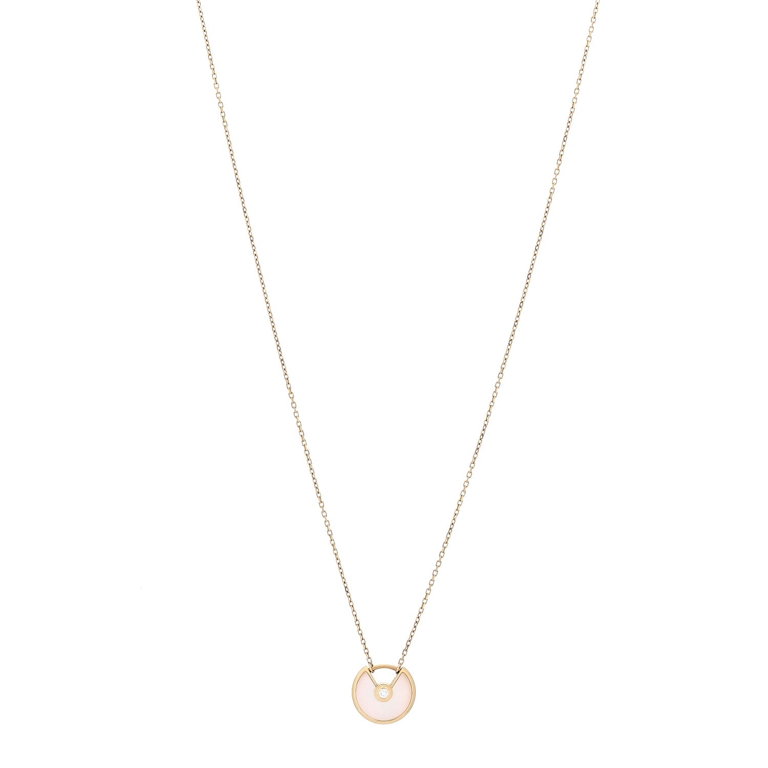 Cartier 18K Yellow Gold Diamond Mother of Pearl XS Amulette de Cartier Pendant Necklace 1 of 5