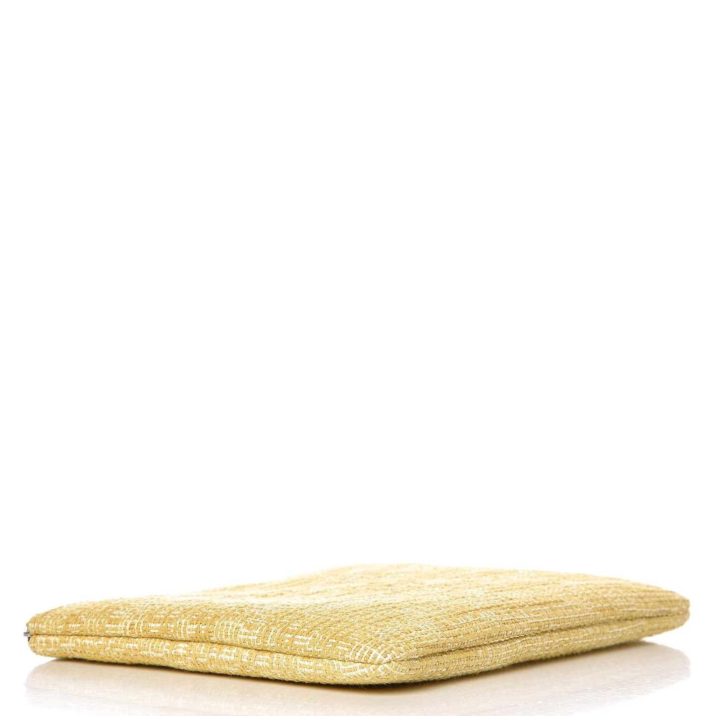 Woven Straw Raffia Large Deauville Pouch Light Yellow