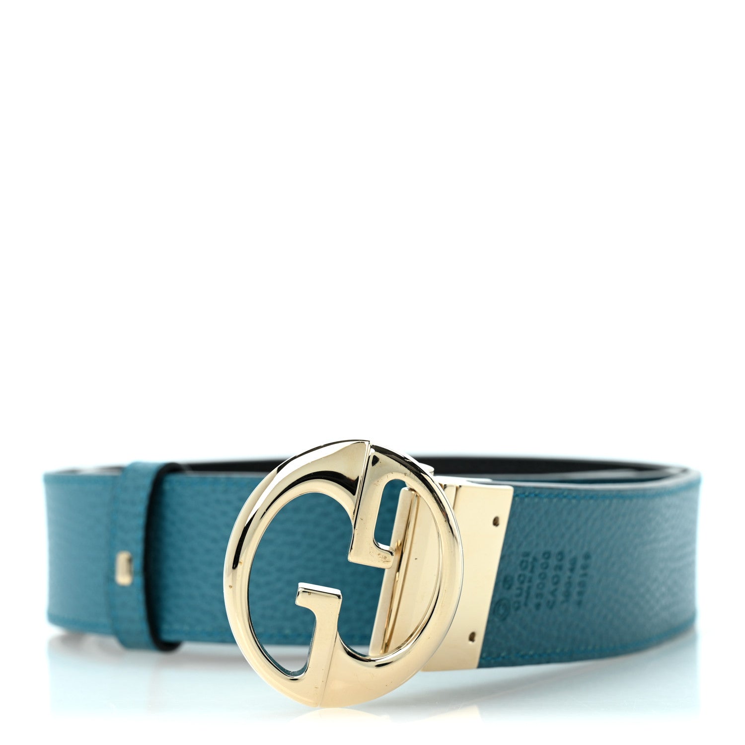 Gucci Dollar Calfskin 1973 Reversible Belt 100 40 Black Mineral Blue 7 of 10