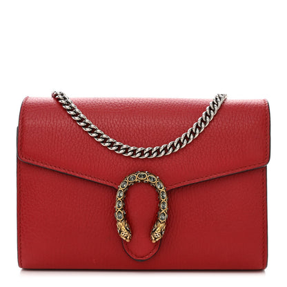 Gucci Calfskin Mini Dionysus Chain Wallet Hibiscus Red 1 of 17