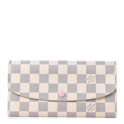Louis Vuitton Damier Azur Emilie Wallet Rose Ballerine 1 of 11