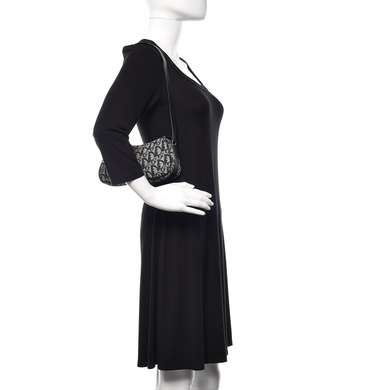 Christian Dior Monogram Shoulder Bag Black 2 of 10