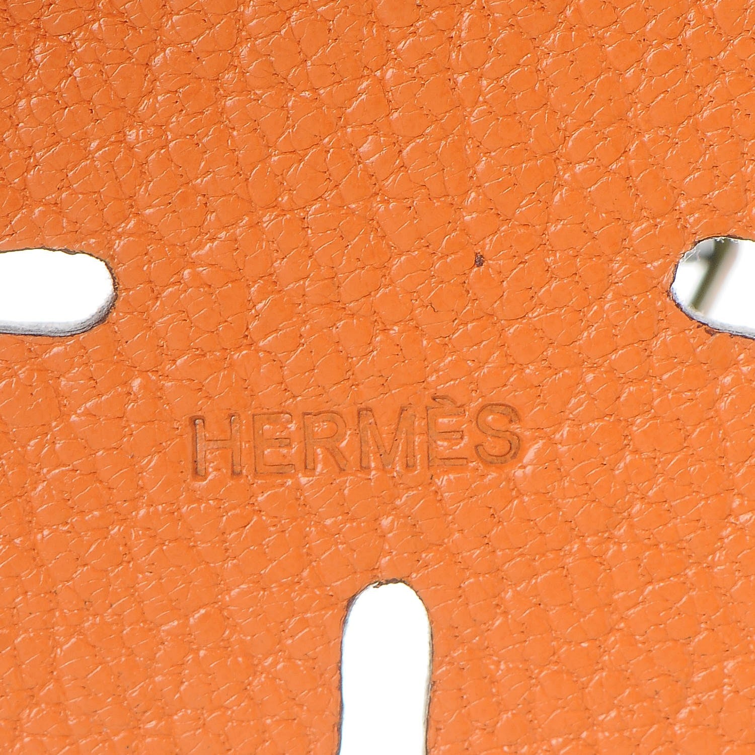 Hermes Chevre Mysore Lucky Clover Key Chain Bag Charm Vert Anis Orange 3 of 4