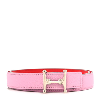 Hermes Epsom Swift 24mm Mors H Belt 80 Mauve Sylvestre Rouge De Coeur 1 of 7