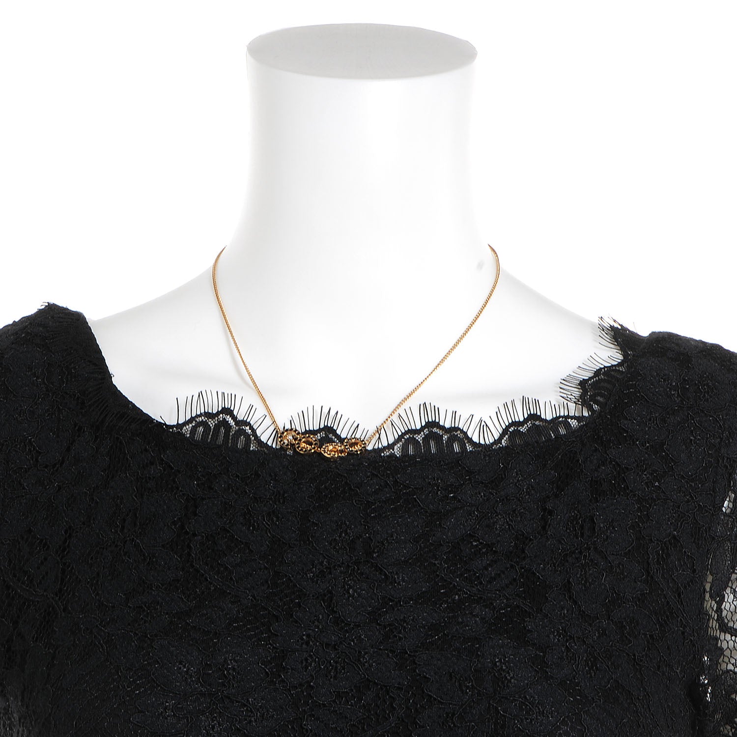 Chanel Black Crystal Coco Necklace Gold 2 of 5