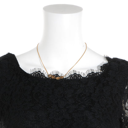 Chanel Black Crystal Coco Necklace Gold 2 of 5