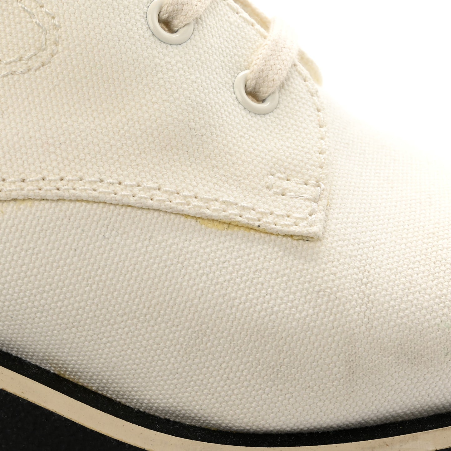 Fabric Lace Up Combat Boots 38.5 White