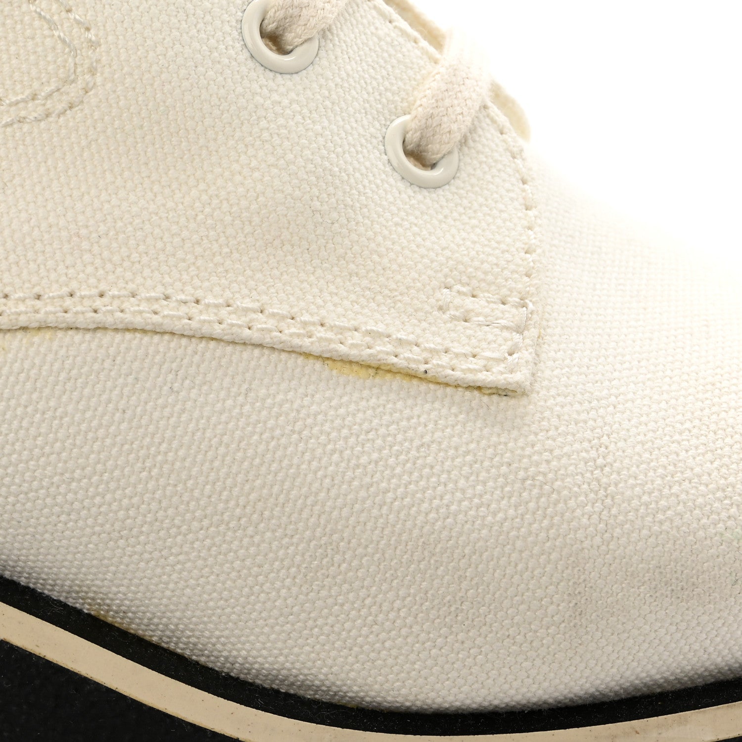 Chanel Fabric Lace Up Combat Boots 38.5 White 13 of 17