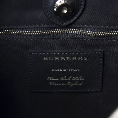 Burberry Calf Hair Leopard Print House Check Medium Banner Tote Black 10 of 13