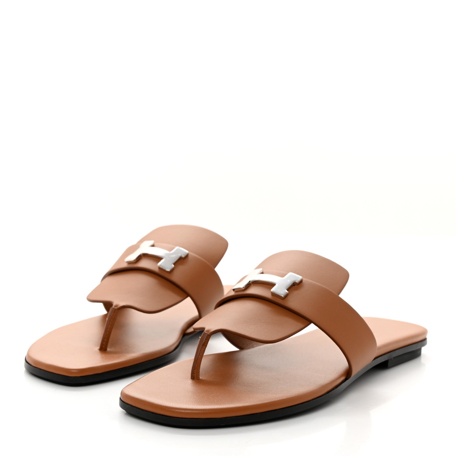 Hermes Calfskin Womens Galerie Sandals 40 Gold 3 of 9