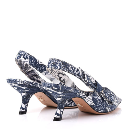 Christian Dior Toile De Jouy Sweet D Slingback Pumps 37 Off White 4 of 9