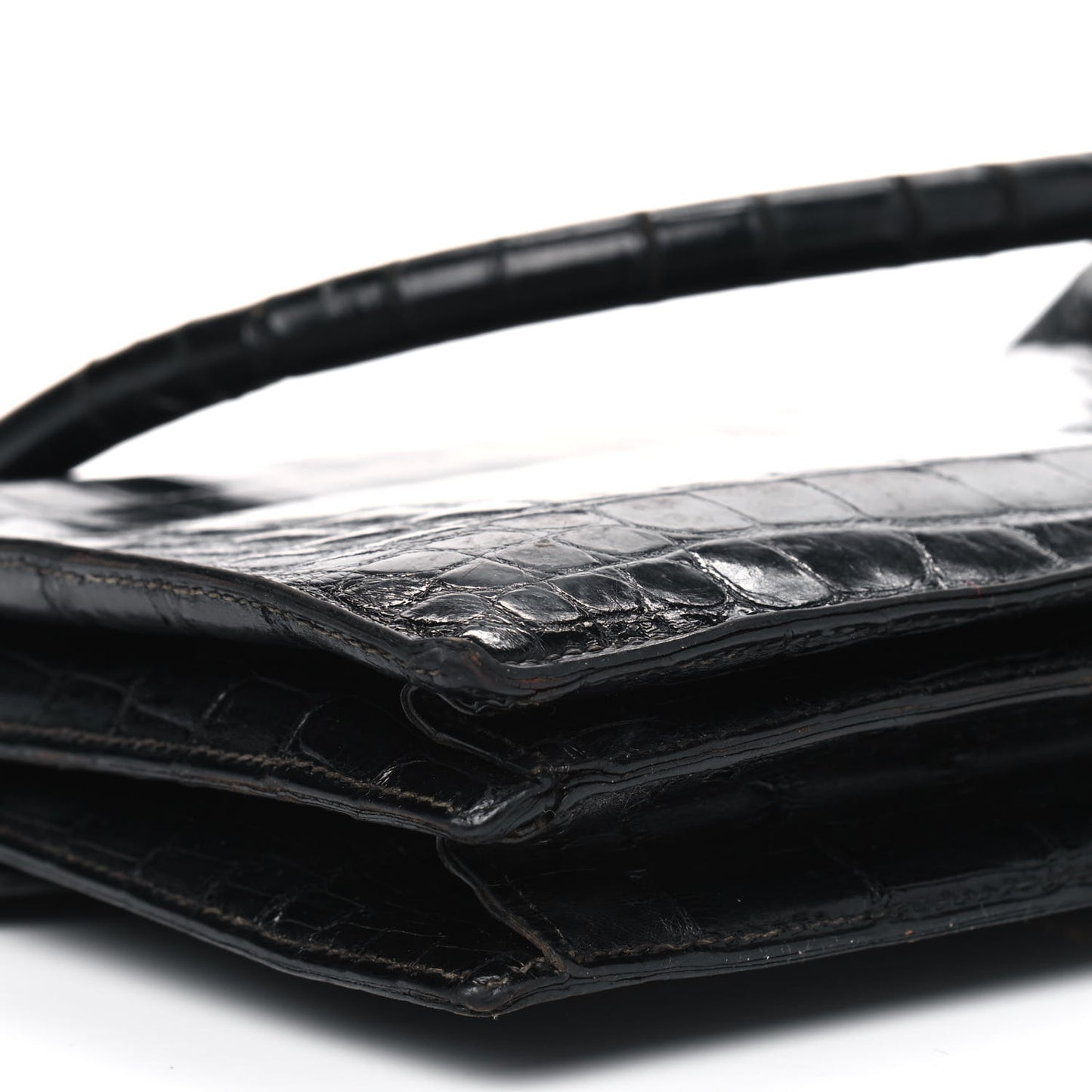 Shiny Crocodile Sac Cordeliere Black