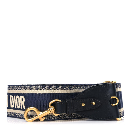 Christian Dior Canvas Embroidered Shoulder Strap Blue 1 of 6
