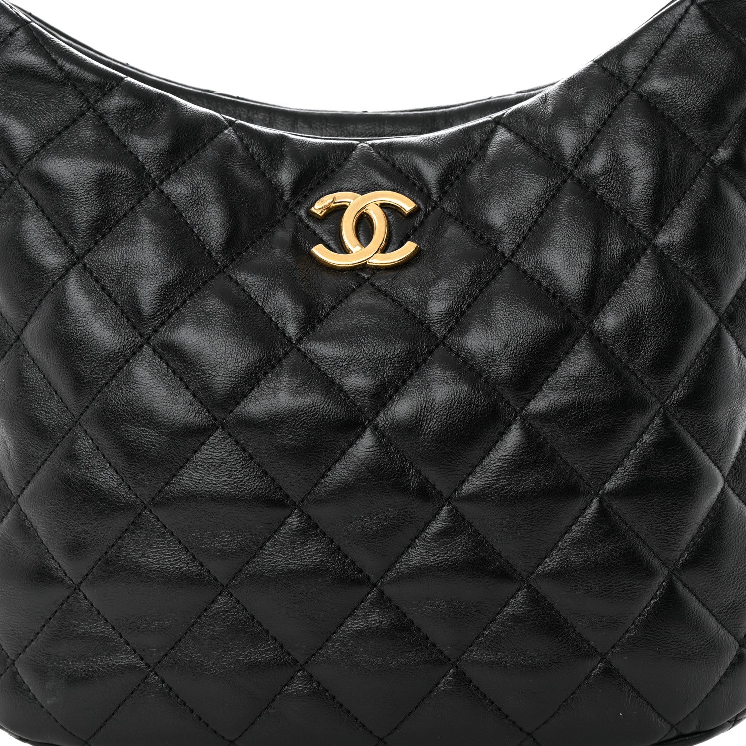 Chanel Lambskin Quilted Large CC Links Hobo Black 8 of 10