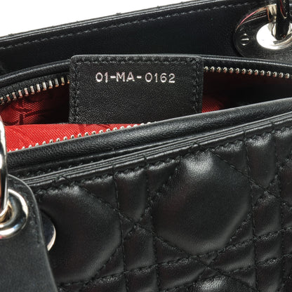 Christian Dior Lambskin Cannage Medium Lady Dior Black 8 of 8
