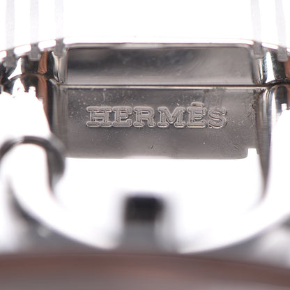 Hermes Stainless Steel Alligator Diamond Mother of Pearl 20mm Kelly Cadena Quartz Watch Noir 11 of 12