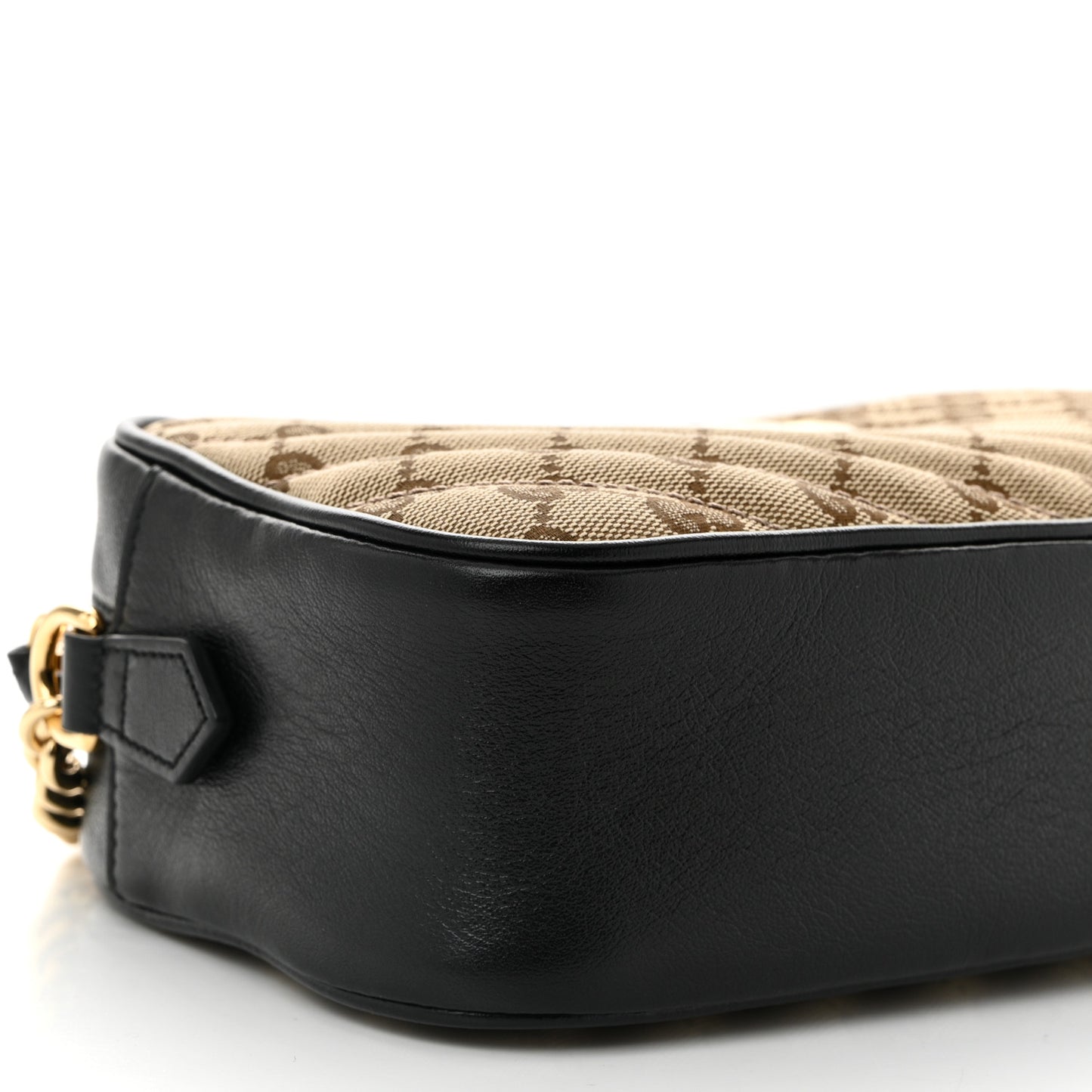 Monogram Matelasse Diagonal Small GG Marmont Chain Shoulder Bag Beige Black