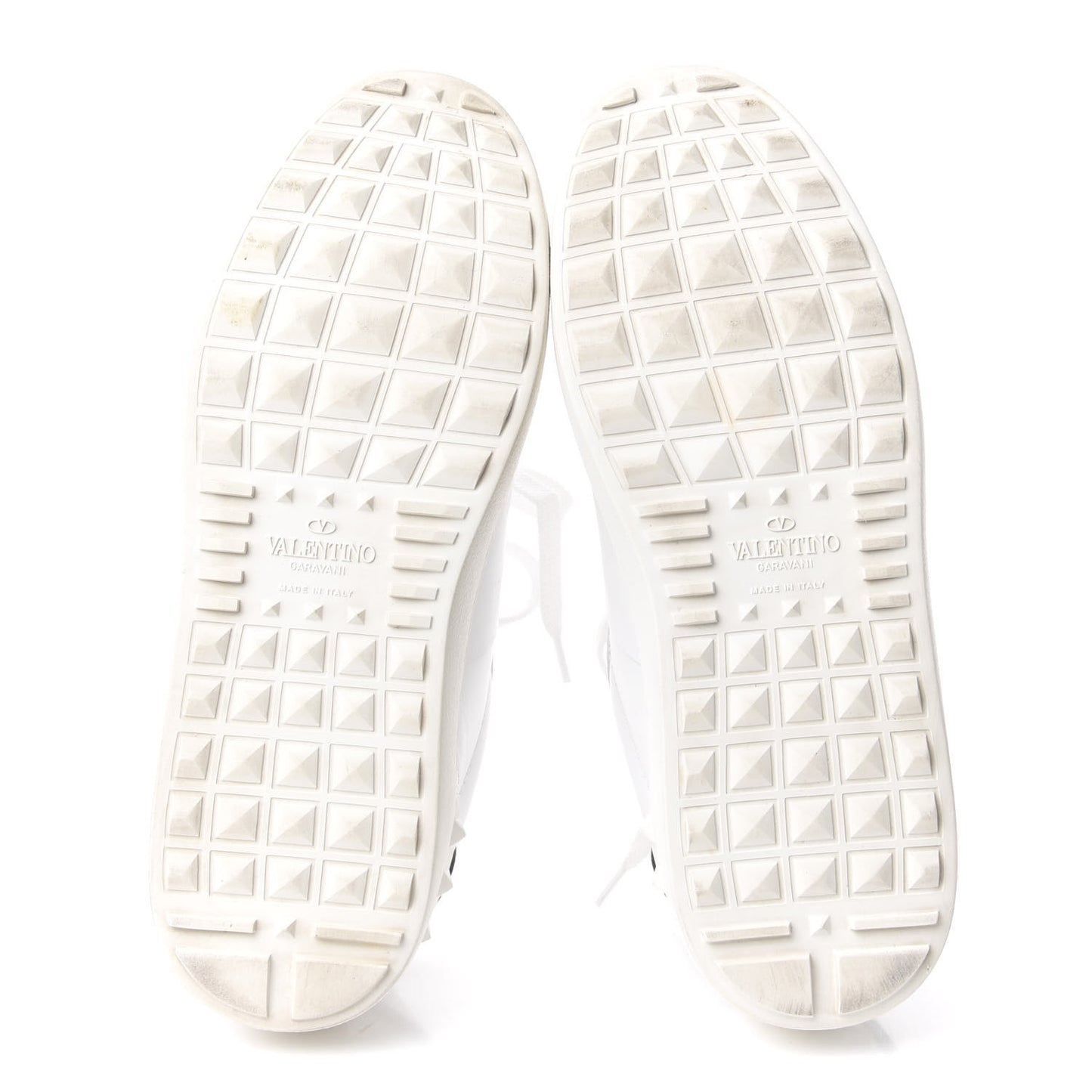 Calfskin VLTN Rockstud Open Sneakers 36.5 White