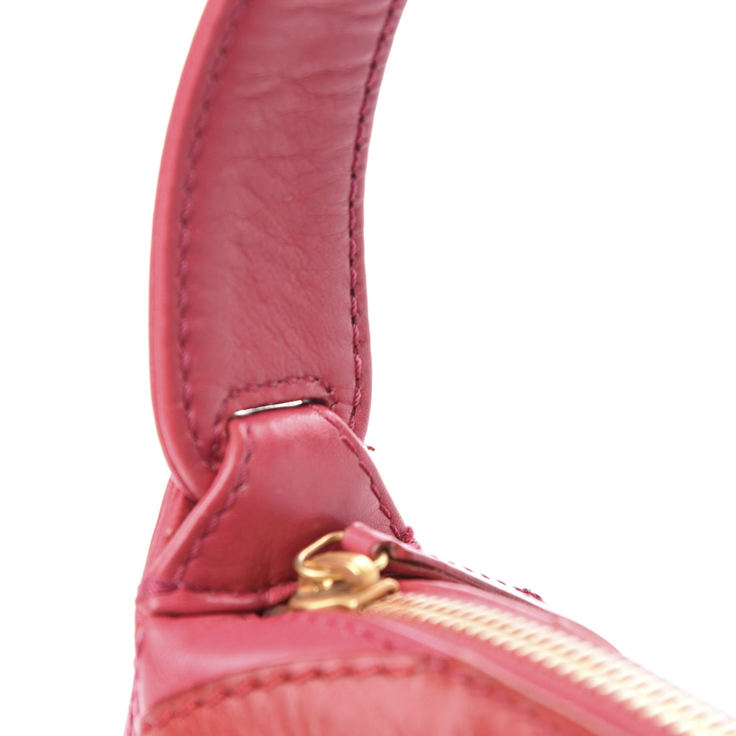 Lambskin CC Stitched Small Shoulder Bag Red Pink