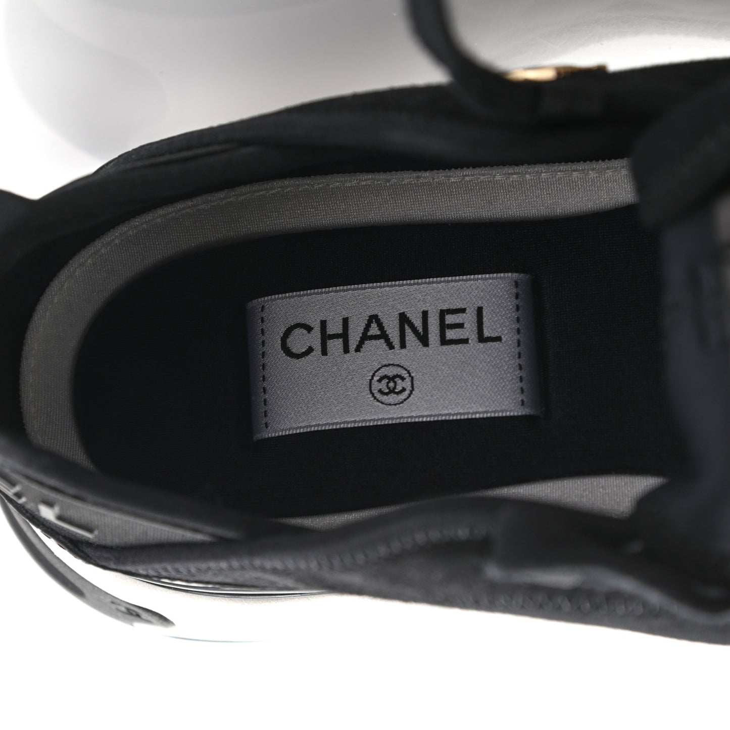 Velvet Calfskin Mixed Fibers CC Sneakers 39 Black